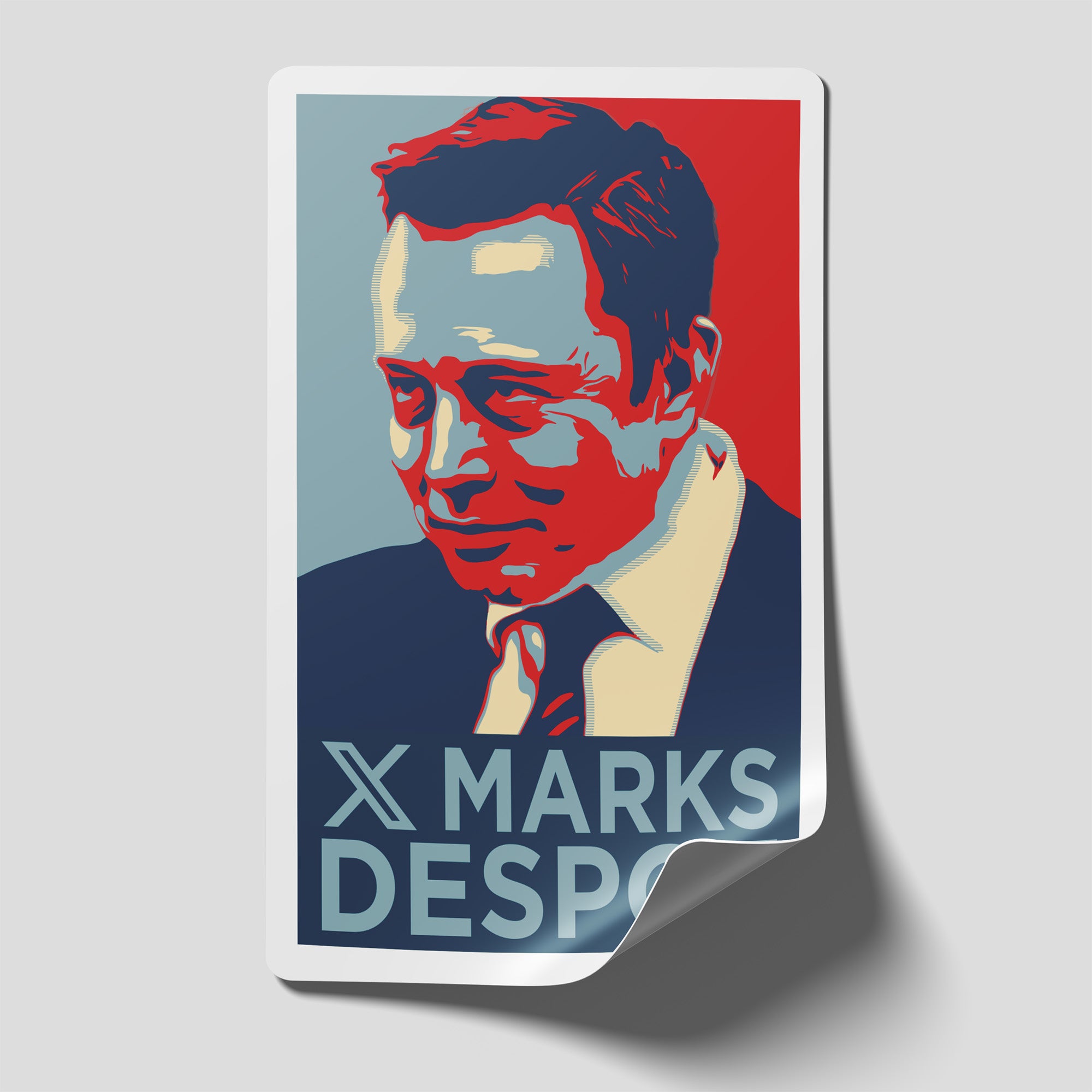 Nálepka - Elon Musk, X Marks Despot